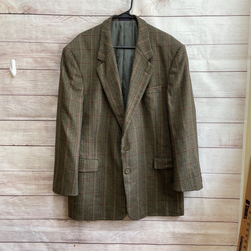 EXCELLENT CONDITION VINTAGE NICK HILTON WOOL HERRINGBONE BLAZER